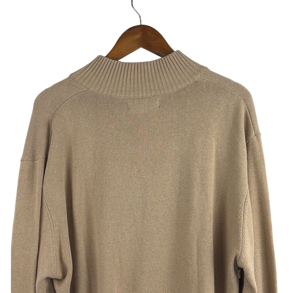 US Polo Assn Mens Camel Heather Striped Quarter Zip Sweater XXL BRUF5S5507 NEW - Picture 7 of 12